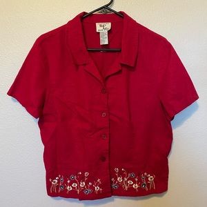 Ease Sport Floral Collared Blouse